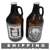 2 Amber Glass Beer Growler Jugs Horrocks Farm