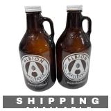 2 Amber Glass Beer Growler Jugs Albion Malleable