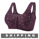 Bra Front Button Seamless Purple 5XL New