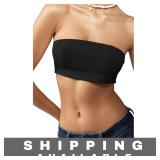 Women's Black Strapless Tube Top Size Large