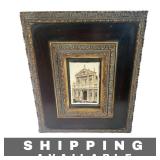 Antique Framed Picture Church of Santa Maria