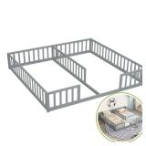 Grey Double Twin Bed with Guardrails New in Box