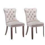 Set of 2 Beige Upholstered Dining Chair New in Box