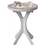 $71 Farmhouse Round Side Table Rustic Small...