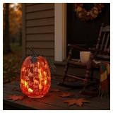 $20 LED Glass Halloween Pumpkin, 10 inch,...
