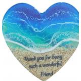 $5 Ocean Pocket Heart, Natural Heart Sea Fused...