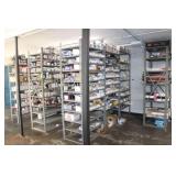 Large Lot Assort. Parts with Shelving,