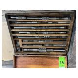 Reamers Set in Box, with Metal 4-Wheeled Cart