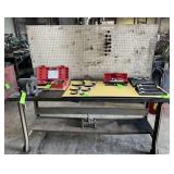 Metal Work Bench with 5" Vise, Pegboard Back,