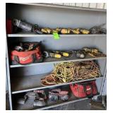 Contents of 4 Shelves: DeWalt Angle Grinders,