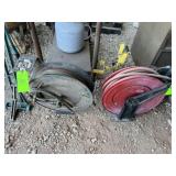(2) Hose Reels, Wall Mount with Hose