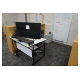 Computer Desk, Chair, (2) 32" Omen Monitors,