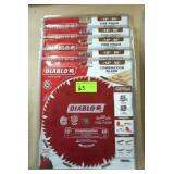 (5) Diablo 12" 60 & 80 Teeth C.T. Saw Blades, New