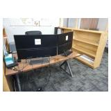 Computer Desk, Chair, (2) 32" Omen Monitors,