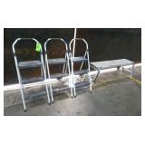 (3) 3-Step Ladders w/(1) Gorilla Work Platform