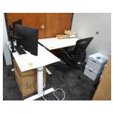 Computer Desk, Chair, (2) 24" Benq Monitors,