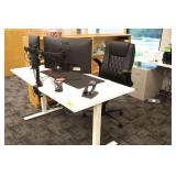 Computer Desk, Chair, (2) 24" Benq Monitors,