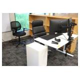 Computer Desk, Chair, (2) 24" Benq Monitors,