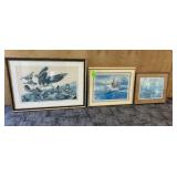 (3) Framed Art; (1) Donald Mitchell "Offshore Rig"
