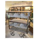 Rustic Rolling Metal Framed Display