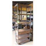 Metal & Wood Shelf, Approx. 30"W x 16"D x 81"H