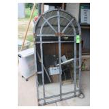 Rustic Metal Framed Mirror, Approx. 32"W x 5