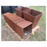 (6) Tapered Metal Planters, Rust, Retail $200