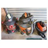 (3) Assort. Shop Vacs As Shown