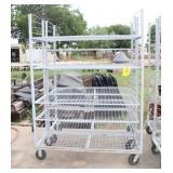 Rolling Plant Rack, Adjustable Shelves,