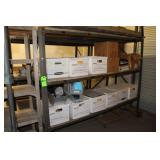 Metal Framed Shelf on Casters, Approx. 87"W x 28"D