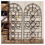 (2) Vintage Hungarian Archer Iron Window Frames