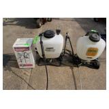 (2) Backpack Sprayers, (1) Hand Sprayer