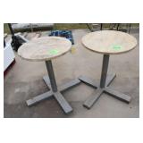 (2) Metal Base Wooden Top Tables, Approx. 2