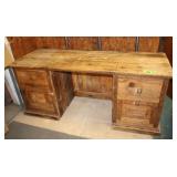 Rustic Wooden Desk, Approx. 71"L x 25"W x 30"H