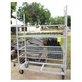 Rolling Plant Rack, Adjustable Shelves,