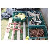 Lot of Chains, Tie-Down Straps and Load Binders
