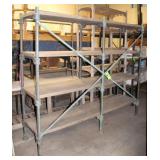 Metal Framed Shelf on Casters, Approx. 88"W x 23"D