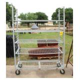 Rolling Plant Rack, Adjustable Shelves,