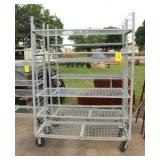Rolling Plant Rack, Adjustable Shelves,