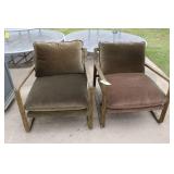 (2) Wood Framed Lobby Chairs w/Cushions