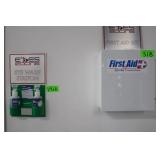 First Aid Kit, (2) Eye Wash Stands, Wall Mounted