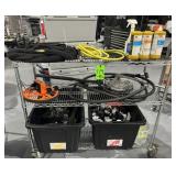 Rolling Cart w/Contents; Air Hose, Fuel Pump,