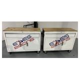 (2) Rolling Tools Chests, (1) Missing a Caster
