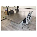 Uline Conference Table with (4) Black Mesh Chairs