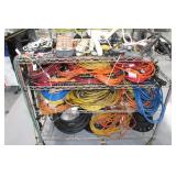 Rolling Cart w/Contents; Assort. Power Cords