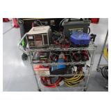 Rolling Cart w/Contents; Battery Chargers,