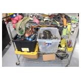 Rolling Cart w/Contents; Straps, Anchor Rings,