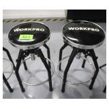 (2)  WorkPro Heavy Duty Hydraulic Shop Stools,