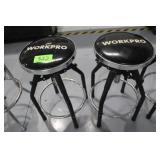 (2)  WorkPro Heavy Duty Hydraulic Shop Stools,