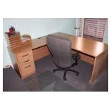 Contents of Office; Desk w/Return Approx. 6